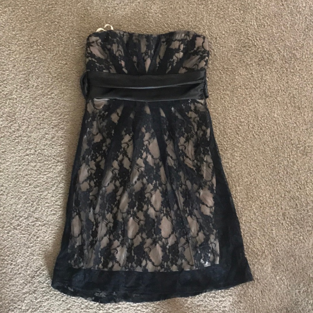 Black lace w/ nude slip semi-formal/cocktail dress